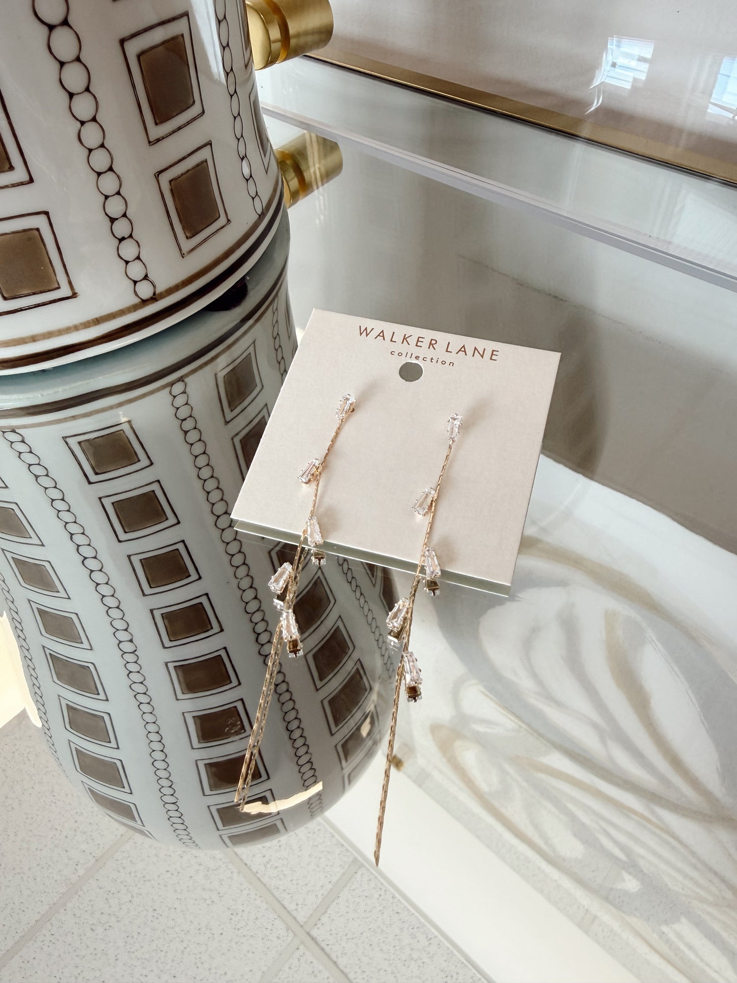 BAGUETTE LONG EARRINGS