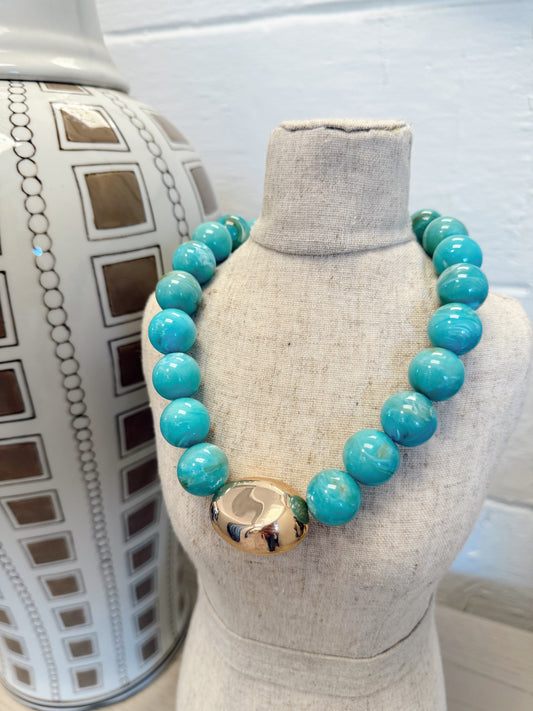 TURQUOISE BEADED NECKLACE