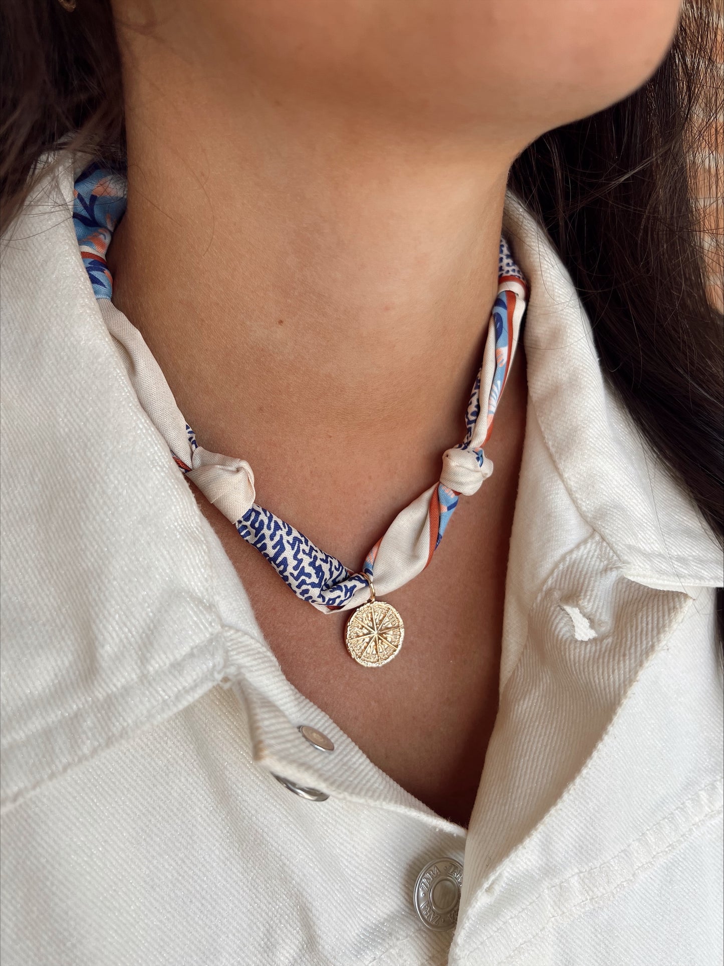 SCARF & COMPASS NECKLACE