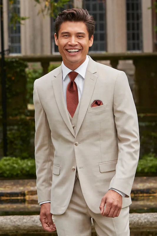 Tan Stretch Slim Fit Suit - PURCHASE