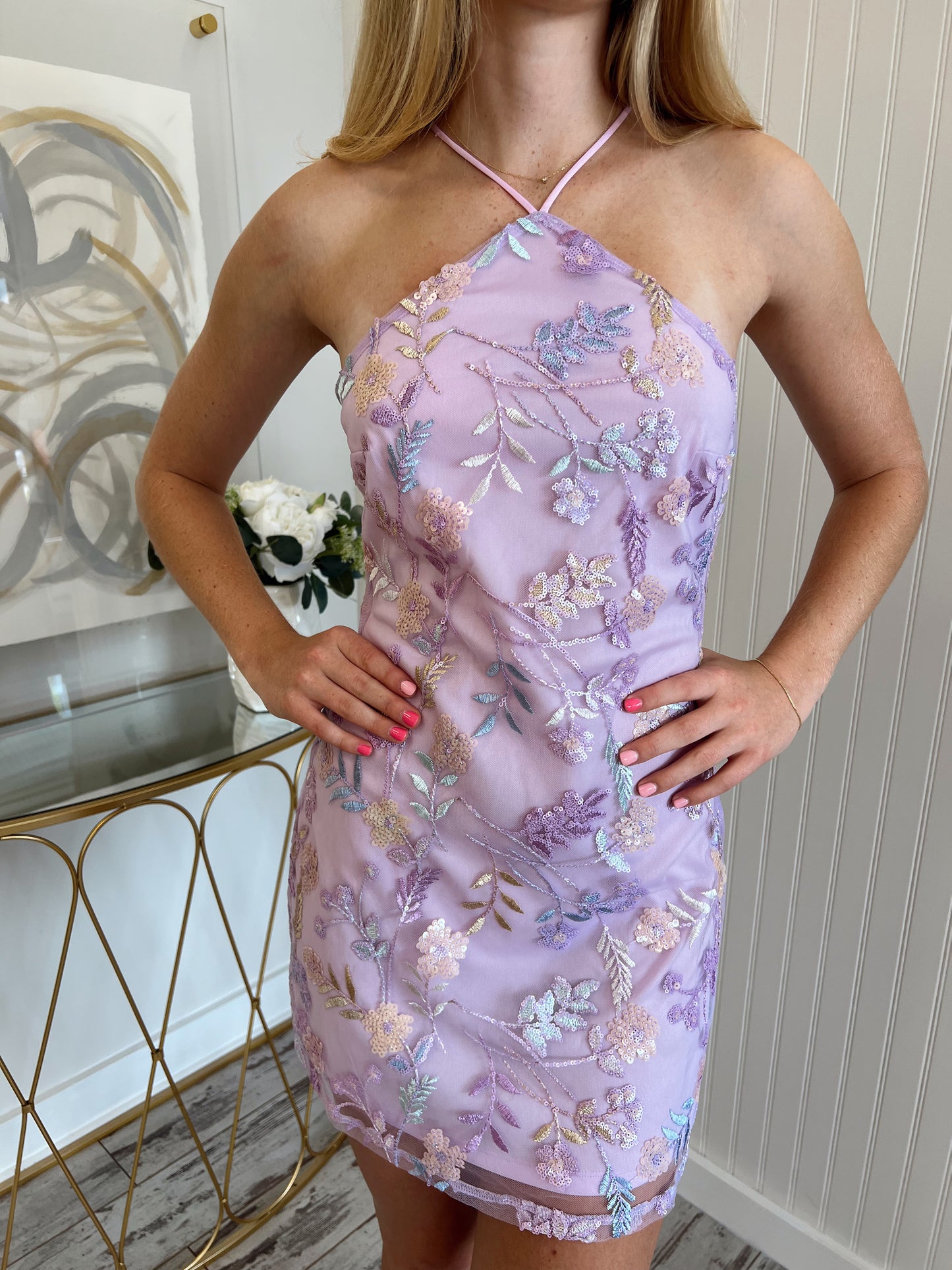 DEMI HALTER MINI DRESS