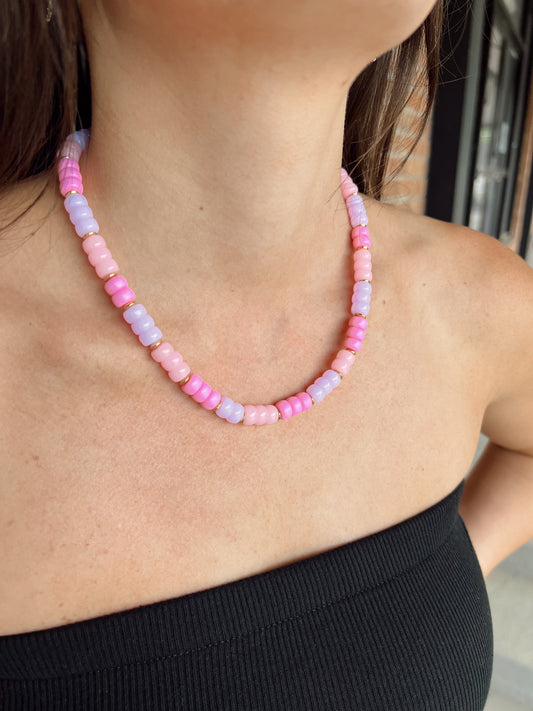 Pink Paradise Beaded Necklace