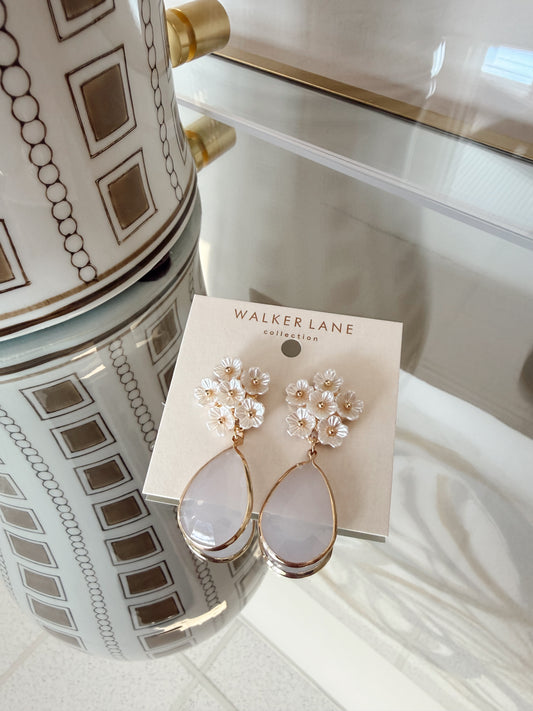 FLOWER TEARDROP EARRINGS
