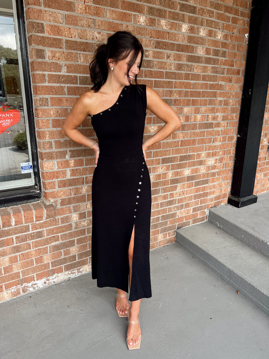 ONE SHOULDER KNIT DRESS