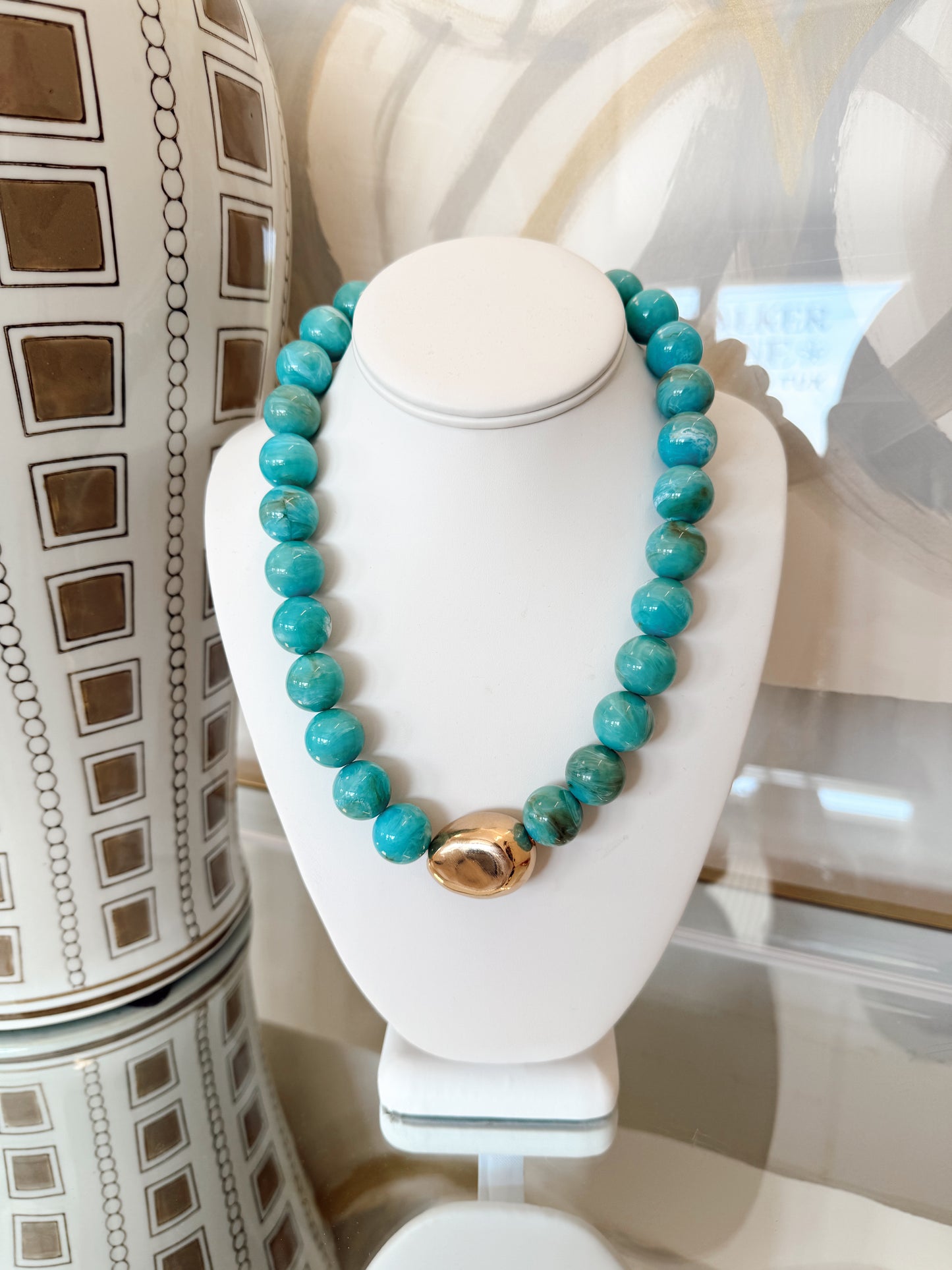 TURQUOISE BEADED NECKLACE