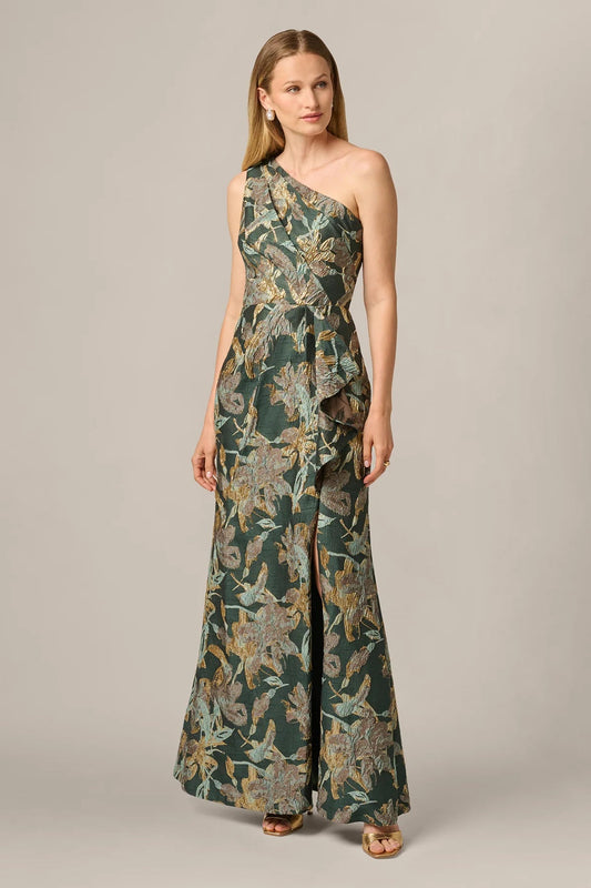 One Shoulder Jacquard Dress