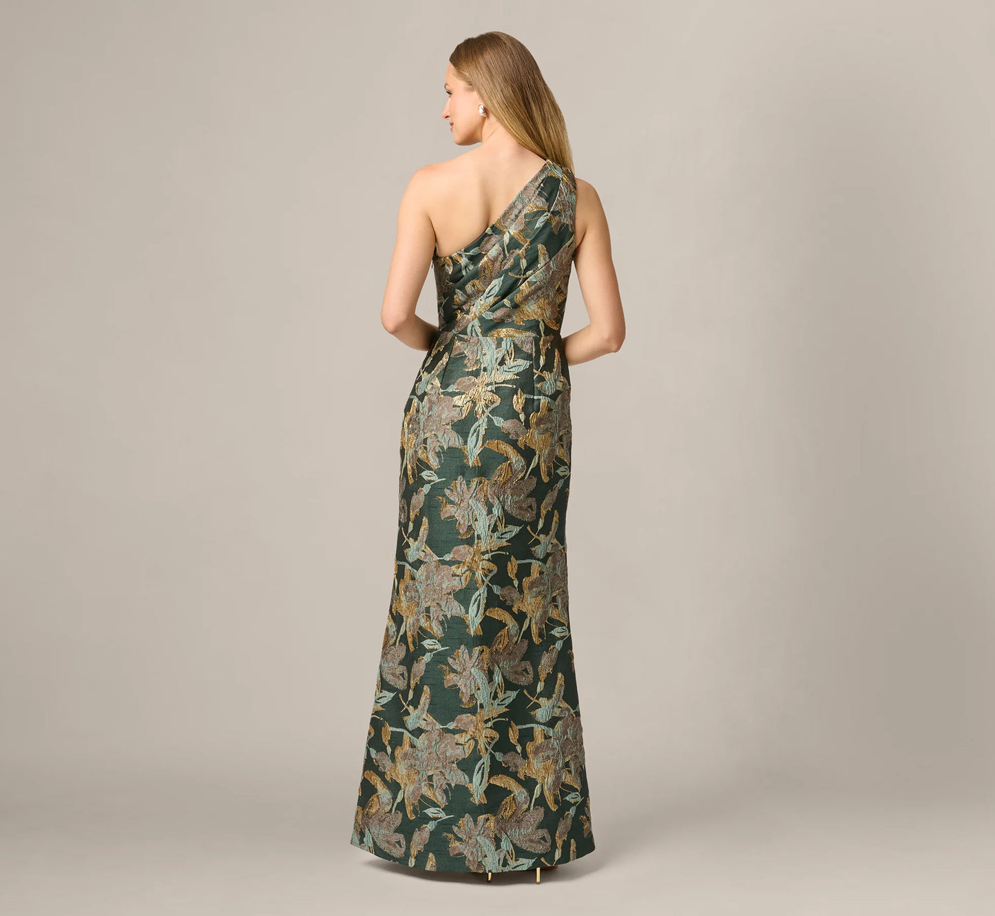 One Shoulder Jacquard Dress
