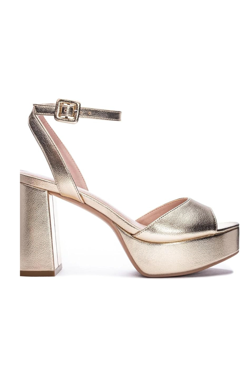Theresa Gold Metallic Heel